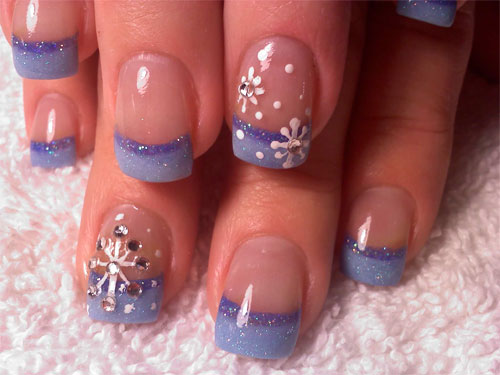 Дизайн ногтей "Снегопад"