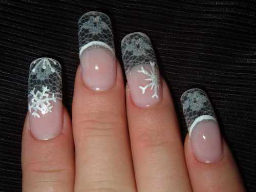 Дизайн ногтей "Снежные кружева"