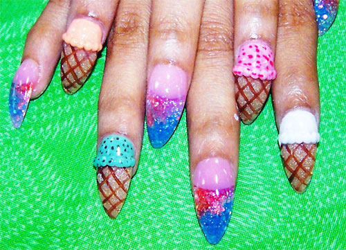 Дизайн ногтей "Мороженое"
