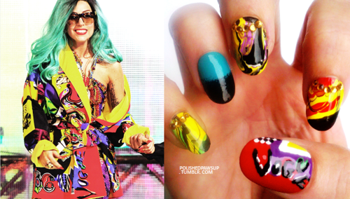 Леди Гага любит мраморный маникюр