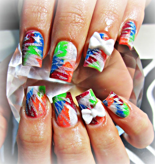 Дизайн ногтей "Акриловая радуга"