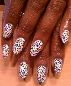 Дизайн ногтей «Цветной леопард»